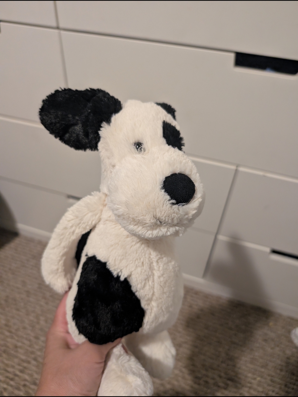 Jellycat Black & White Plush Dog Toy